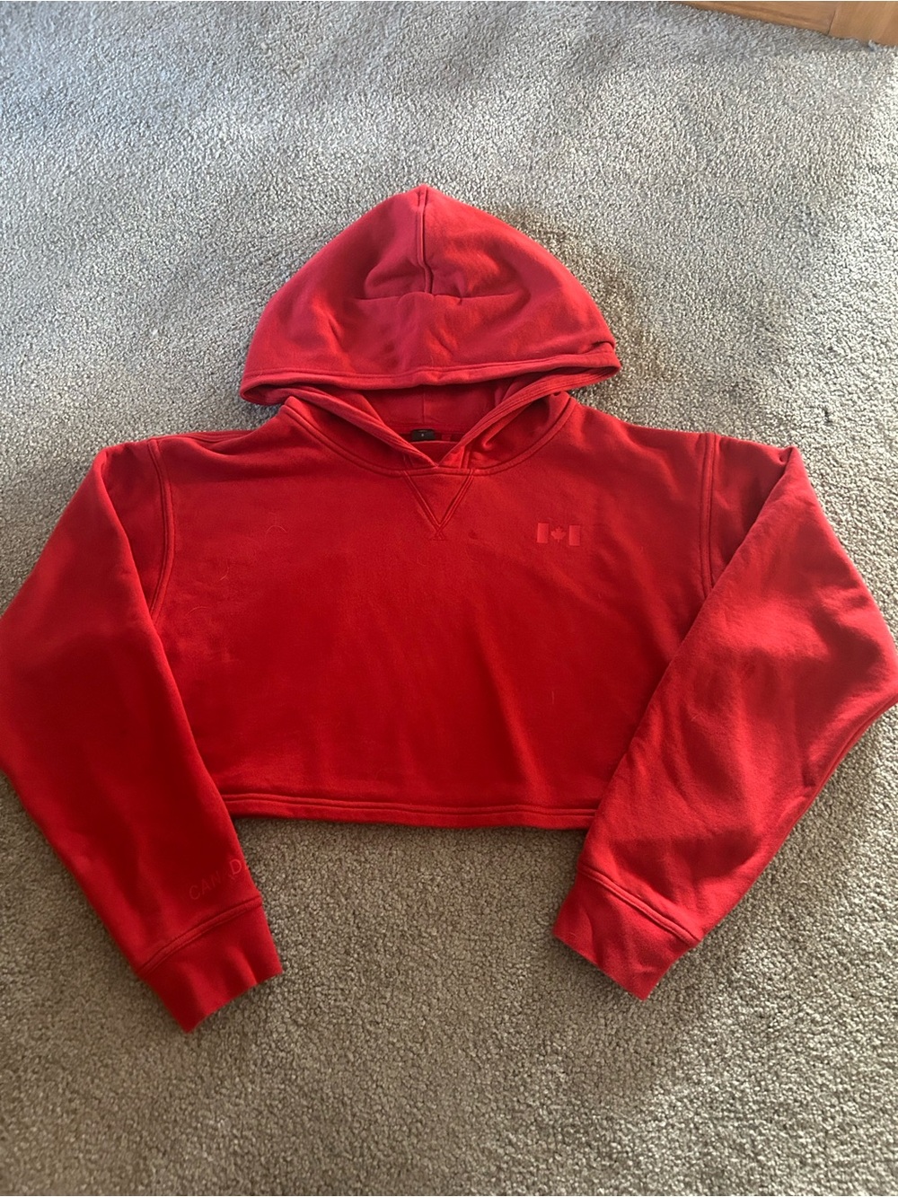 Lululemon All Yours Olympic Canada Red Cropped Hoodie